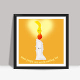 Valentine Special-Candle & Flame Love Square Art Prints