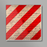 Vintage Red Stripes Square Art Prints