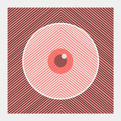 Line Eye ball Square Art Prints