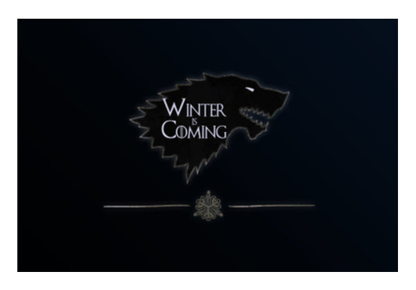 Winter is Coming Direwolf (Blue BG) Wall Art