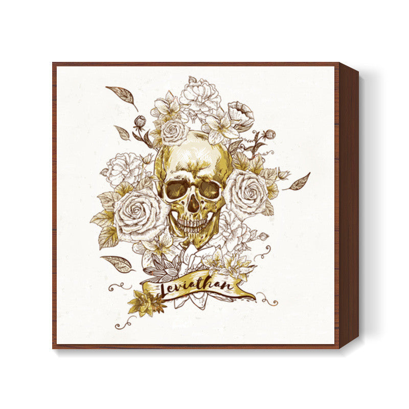 Skulls and Roses Square Art Prints