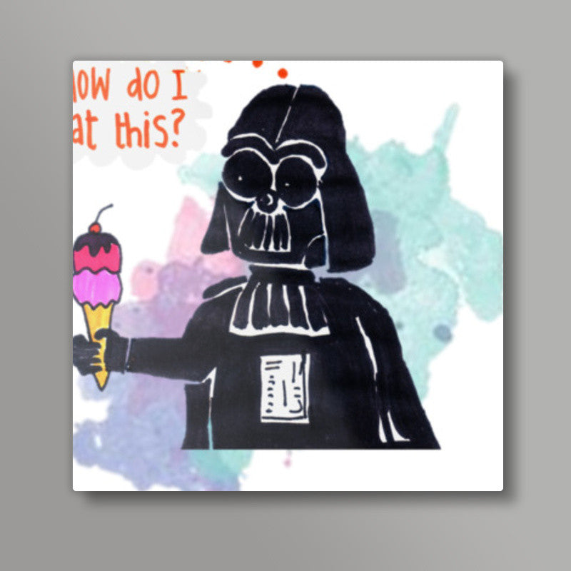 Funny Darth Vader Square Art Prints