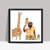 Tall as a giraffe Square Art Prints