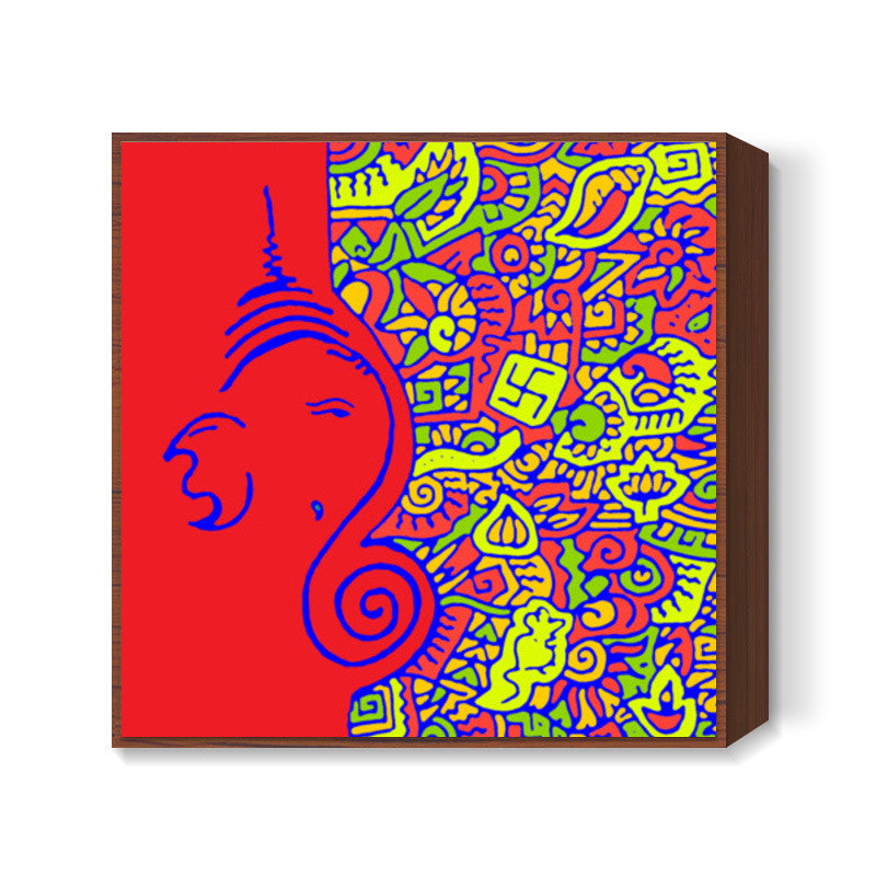 Ganesh Zenscrawl Square Art | Meghnanimous