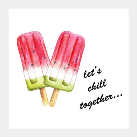 Cute Popsicles Artwork Watercolor Painting Summer Wall Print Square Art Prints PosterGully Specials