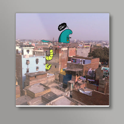 Monsters of Delhi - Stalker and a Hottee Square Art Prints