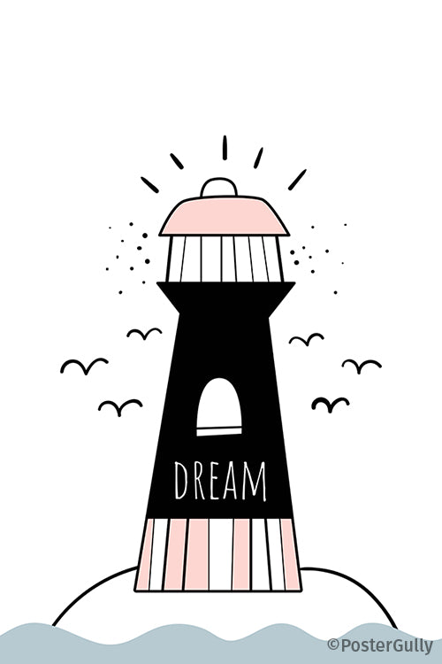 Scandinavian Lighthouse Dream Minimal Artwork