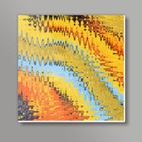 Modern Psychedelic Abstract Digital Wall Art Yellow Background Square Art Prints