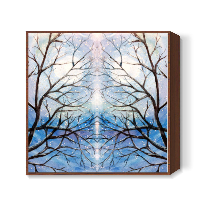 Winter Tree Branches Square Art Print l Artist: Seema Hooda