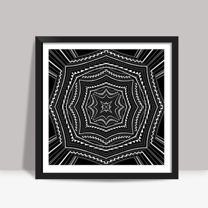 Black And White Abstract Digital Illustration Psychedelic Art Background Square Art Prints