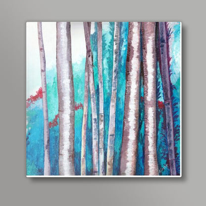 Blue Bamboos Square Art