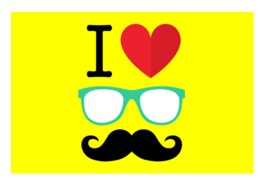 I Love Mustache Art PosterGully Specials