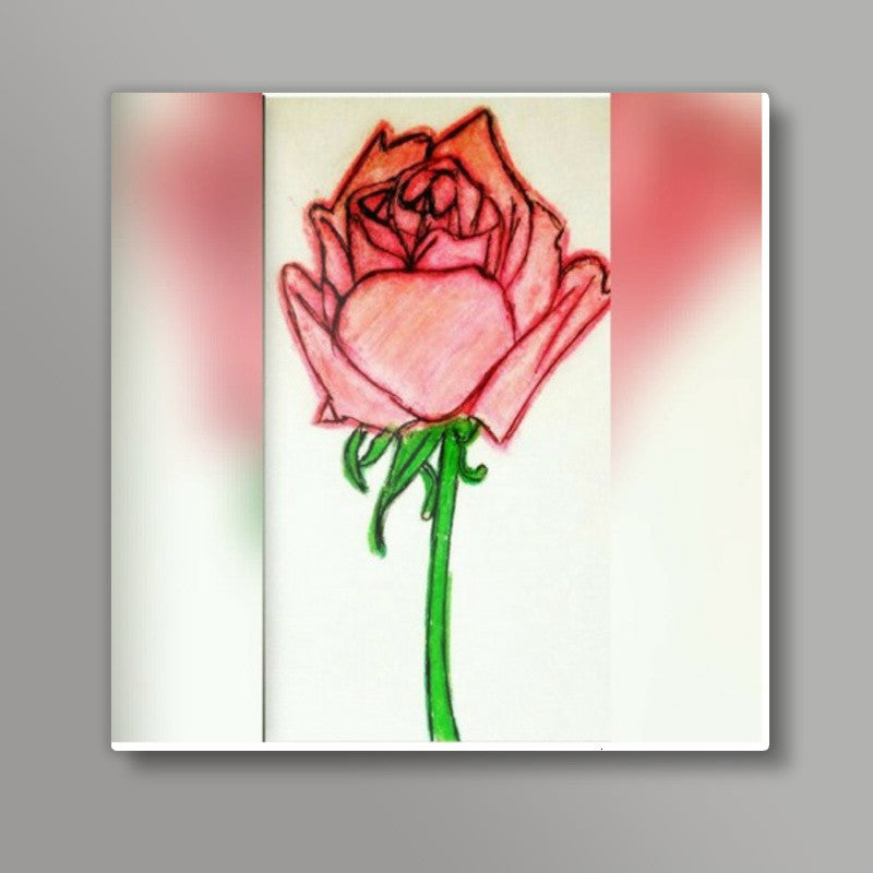 Rose flower Square Art Prints