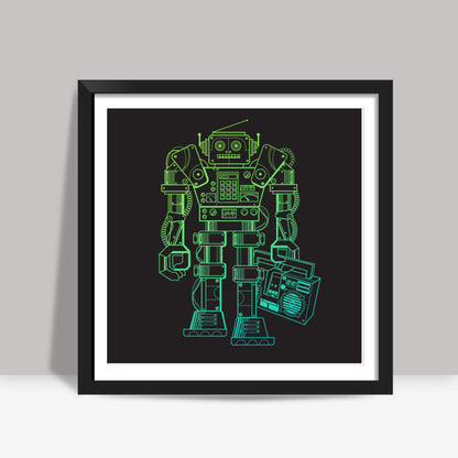 music robot Square Art Prints