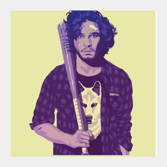 Square Art Prints, Game of Throne: Jon Snow Square Art Prints