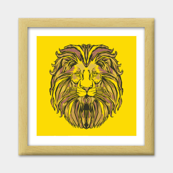 Lion Pop Art  Premium Square Italian Wooden Frames