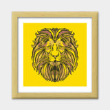 Lion Pop Art  Premium Square Italian Wooden Frames