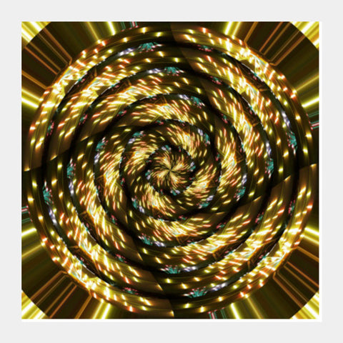Spiral Holiday Fireworks Golden Festive Lights Digital Background  Square Art Prints PosterGully Specials