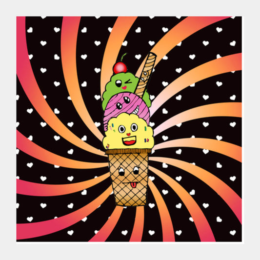 Ice Cream Square Art Prints