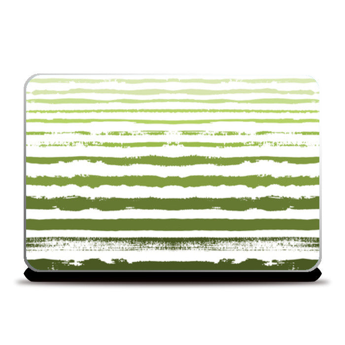 Uneven Green Stripes Laptop Skins