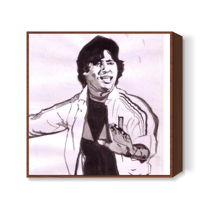 Bollywood superstar Amitabh Bachchan dances to the varied tunes of life Square Art Prints