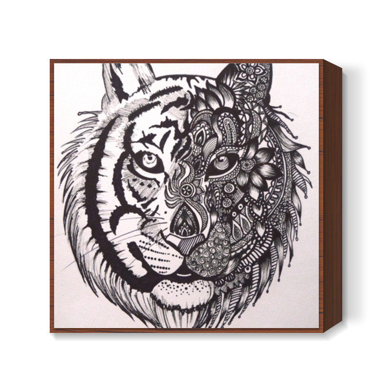 Tiger Mandala Square Art Prints