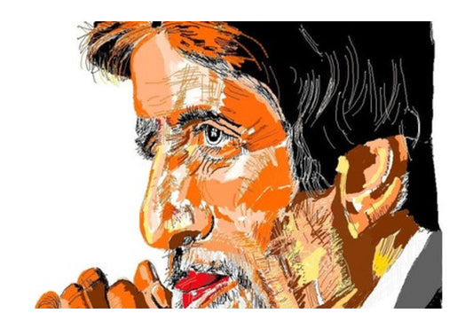 Bollywood superstar Amitabh Bachchan in a thoughtful mood Wall Art