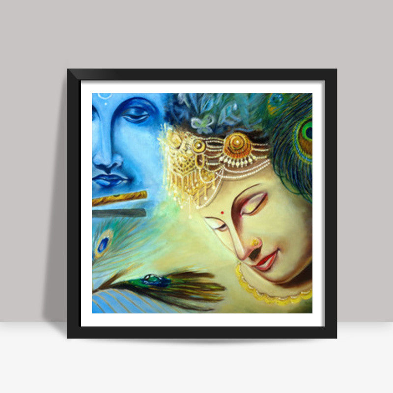 Radhe Krishna  Square Art Prints