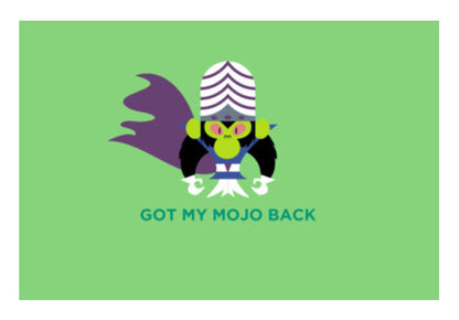 Minimal Retro Cartoon Mojo Jojo Powerpuff Girls Wall Art