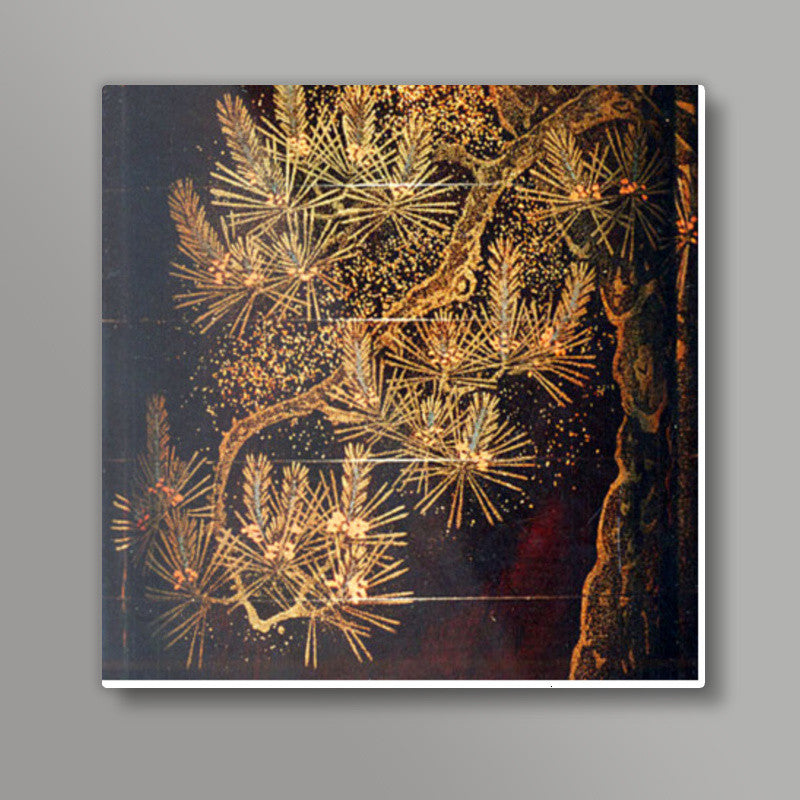 Pines Tree and Branches by Maruyama Ōkyo | Vintage Art Square Art Prints