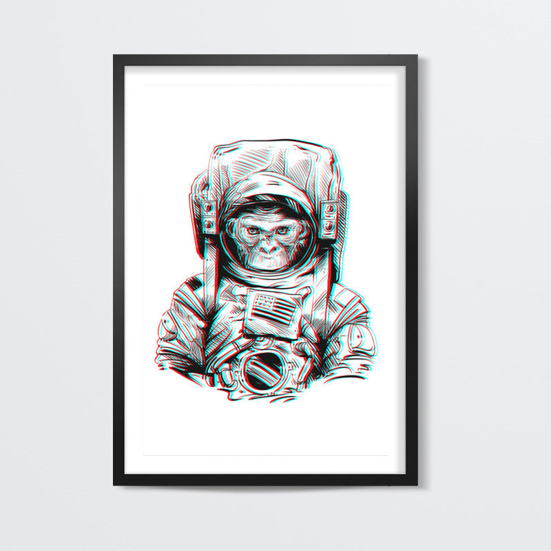 3D Space Monkey Wall Art