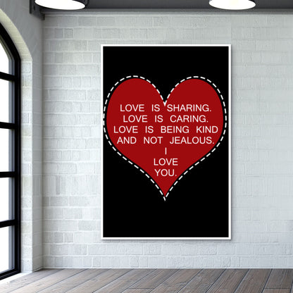 I Love You Typography Heart Valentines Day Print Wall Art