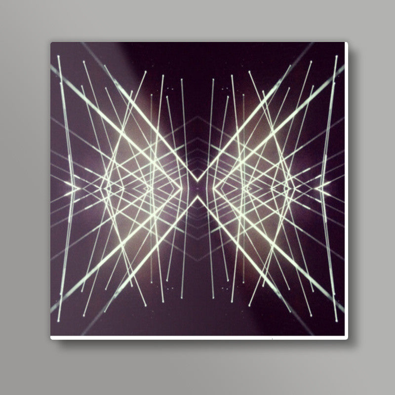 Abstract Glowing Lines Concert Event Disco Digital Background Square Art Prints