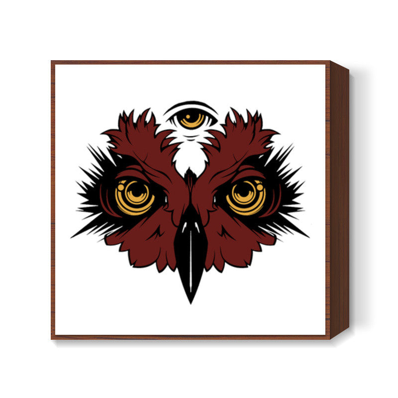 wise owl Square Art Prints