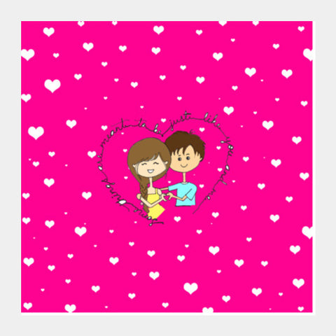 Square Art Prints, Valentines Day Special- You n Me Square Art Prints