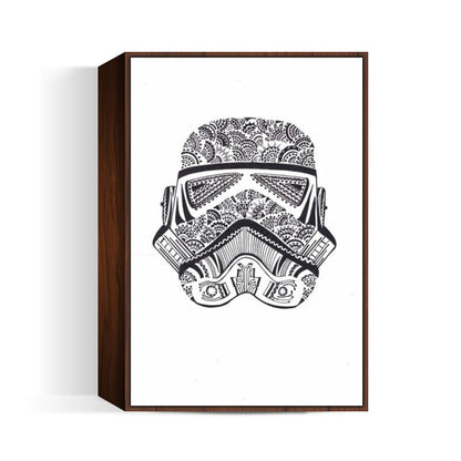 doodle,storm trooper,black and white Wall Art