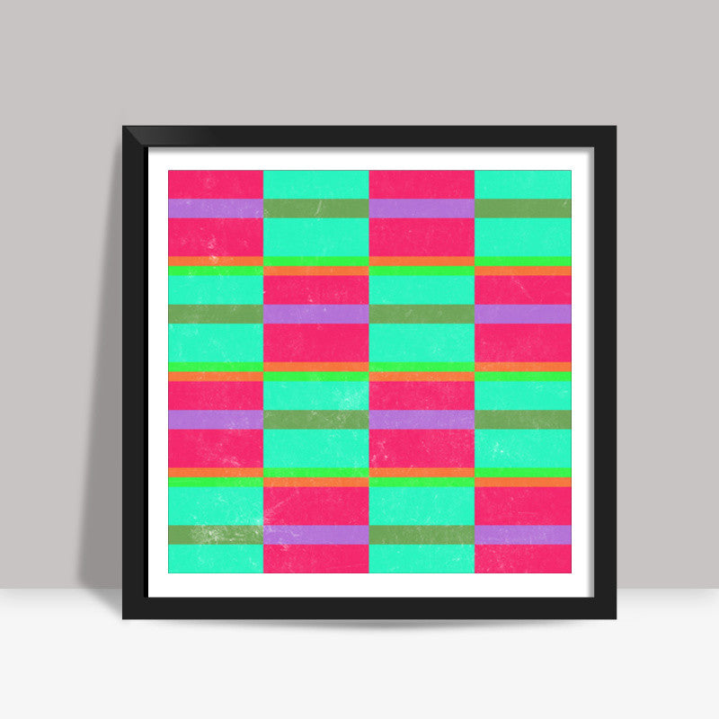 Evermore | Pink Turquoise | Geometric Pattern Square Art Prints