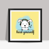 Heal with Music Yellow Square Art Prints