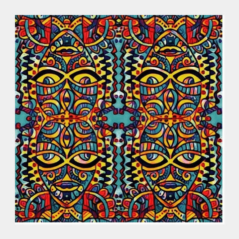 Many Faced Square Art Prints PosterGully Specials