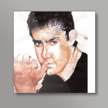 Superstar Aamir Khan is the intellectual Khan Square Art Prints