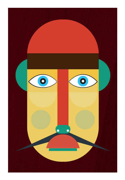 Human Face Digital Art With Red Background Art PosterGully Specials