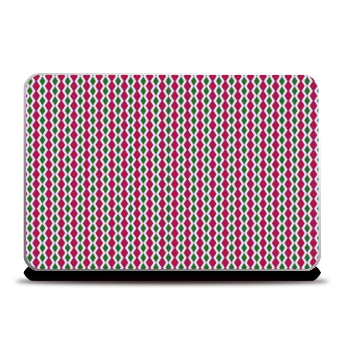 Vertical Pink And Green Diamond Striped Geometric Retro Pattern  Laptop Skins