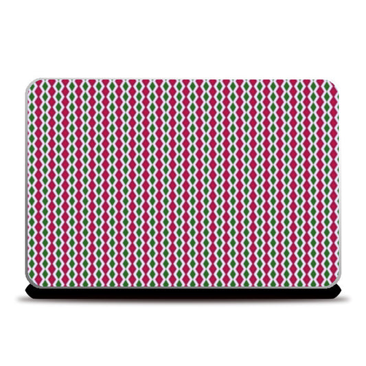 Vertical Pink And Green Diamond Striped Geometric Retro Pattern  Laptop Skins