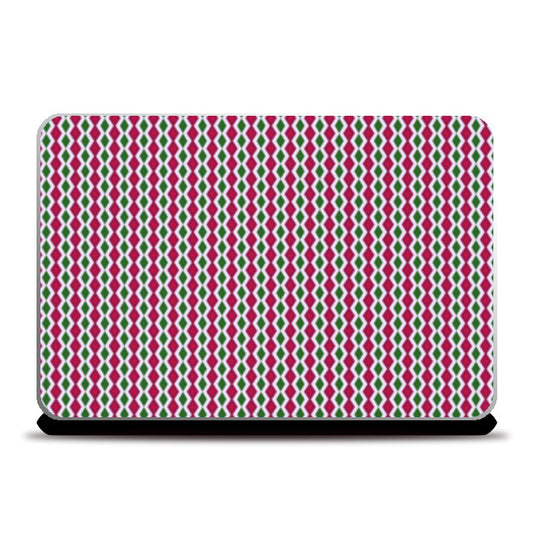 Vertical Pink And Green Diamond Striped Geometric Retro Pattern  Laptop Skins