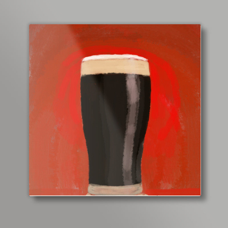 stout beer red bg Square Art Prints