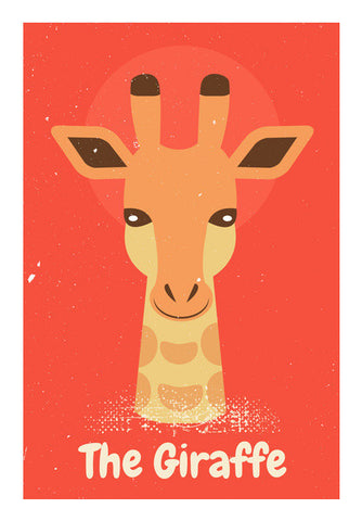 Giraffe With Orange Background  Art PosterGully Specials