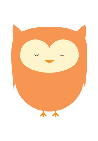 Cute Orange Owl Art PosterGully Specials