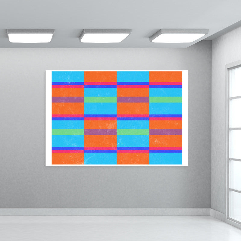 Evermore | Orange Cyan | Geometric Pattern Wall Art