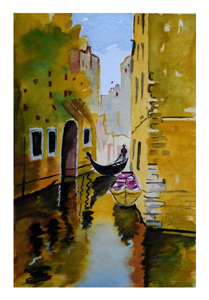 Rowing through the enchanted realms of Venice. Wall Art