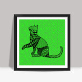 Bela the cat Square Art Prints